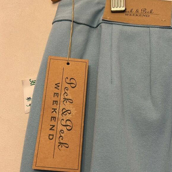Peck & Peck robins egg blue side zip ankle pants Size 14 New - Picture 5 of 9